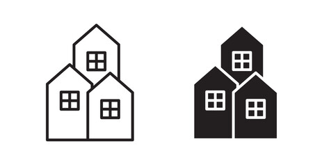 Neighborhood icons. Vector isolated elements concept