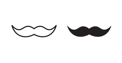 Moustache icons. Vector isolated elements concept