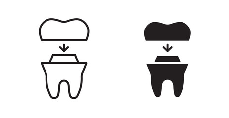 Molar crown icons. Vector isolated elements concept