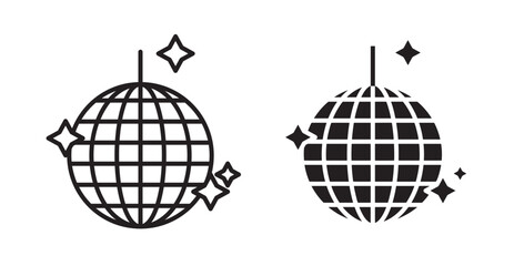 Mirror ball icons. Vector isolated elements concept