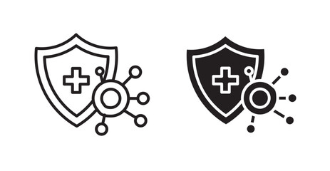 Immune system icons. Vector isolated elements concept