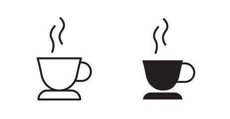Hot drinks icons. Vector isolated elements concept