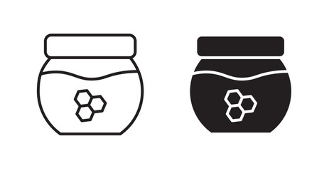 Honey jar icons. Vector isolated elements concept