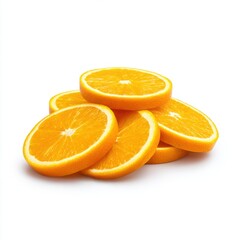 Fototapeta premium Orange slices stacked together isolated on white background