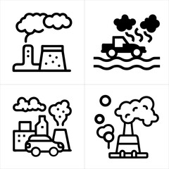 pollution icon set
