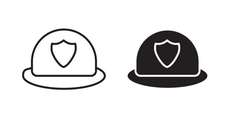 Firefighter helmet icons. Vector isolated elements concept