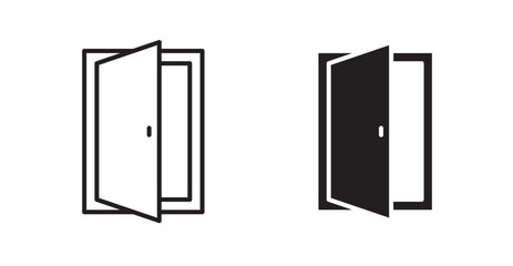 Door icons. Vector isolated elements concept