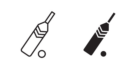 Cricket icons. Vector isolated elements concept