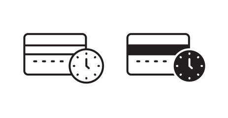 Credit history icons. Vector isolated elements concept