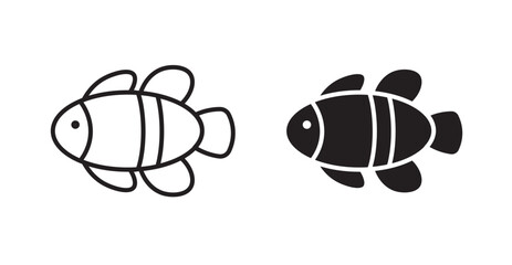 Clownfish icons. Vector isolated elements concept