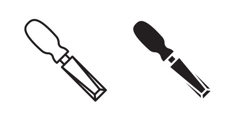 Chisel icons. Vector isolated elements concept