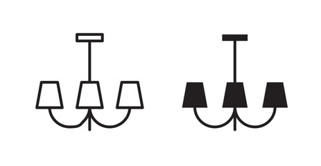 Obraz premium Chandelier icons. Vector isolated elements concept