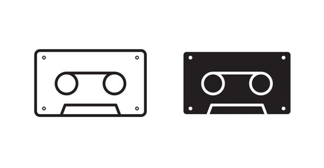 Obraz premium Cassette tape icons. Vector isolated elements concept