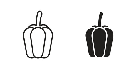 Capsicum icons. Vector isolated elements concept