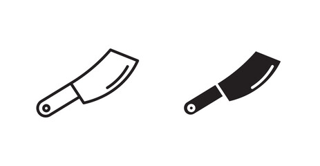 Butcher knife icons. Vector isolated elements concept