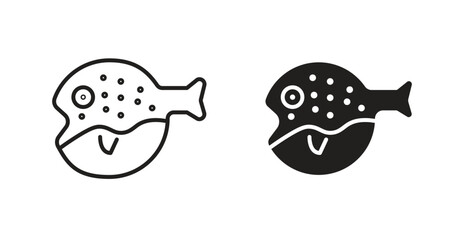 Blowfish icons. Vector isolated elements concept