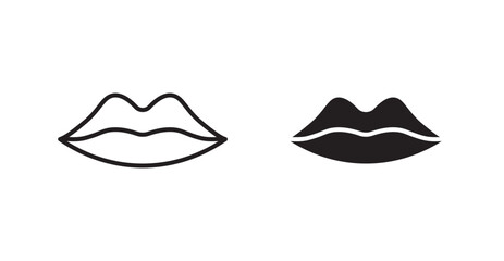 Big lips icons. Vector isolated elements concept