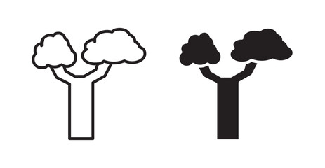 Baobab icons. Vector isolated elements concept