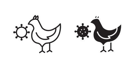 Avian Influenza icons. Vector isolated elements concept