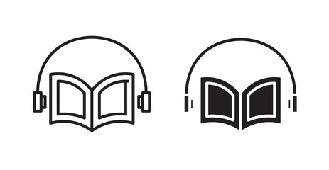 Audiobook icons. Vector isolated elements concept