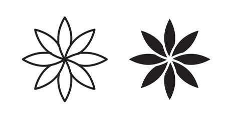 Aster icons. Vector isolated elements concept