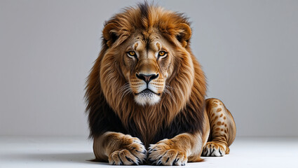 Majestic lion lying down, showing power and elegance