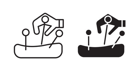 Acupuncture icons. Vector isolated elements concept