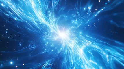 Fototapeta premium celestial burst blue nebula cosmic energy