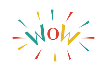 Wow! scream in trendy pop art style vector illustration on white background.