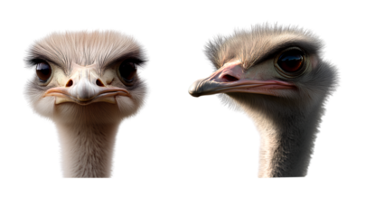  Ostrich, full-body photograph on a transparent background PNG