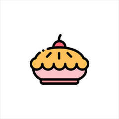 hand drawn illustration of a cake