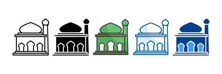 Mosque Icon Set Multiple Style Collection