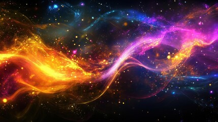 Fototapeta premium cosmic nebula vibrant galaxy energy waves