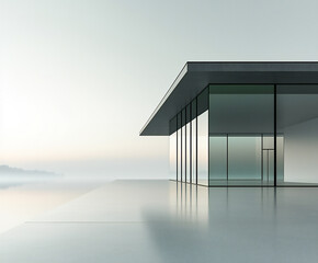 minimalist abstract with a single green vertical line on a white background, modern and linear