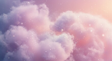 Obraz premium Dreamy Pink Clouds with Sparkles Abstract Background Texture for Fantasy Projects