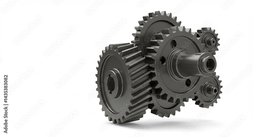 Poster gears rotating mechanism engineering mechanical concept