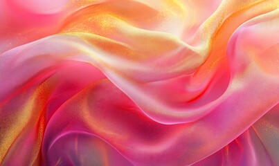 Obraz premium Ethereal ribbons shimmering folds colorful fabric art