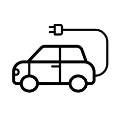 electric car, electric car charging – vector icon