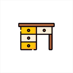 wooden table isolated on white