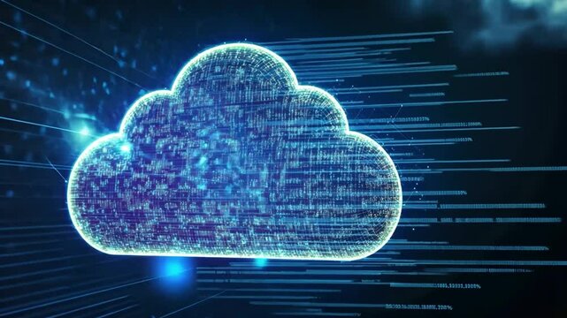 Digital cloud symbol representing data storage and transfer