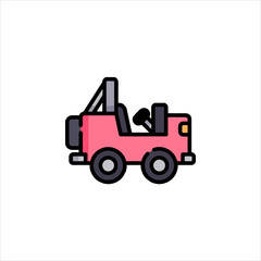 red tractor isolated on white