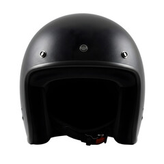 Fototapeta premium Classic Motorcycle Helmet: Safety Gear, Black Leather, Transparent Background