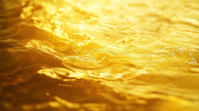 Golden liquid surface with ripples and subtle highlights observed closely