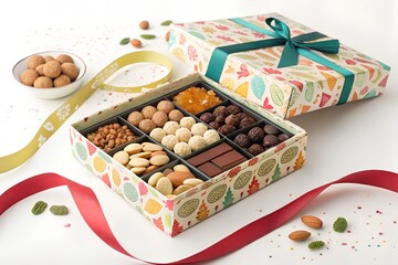 festival gift box with sweets and dry fruits