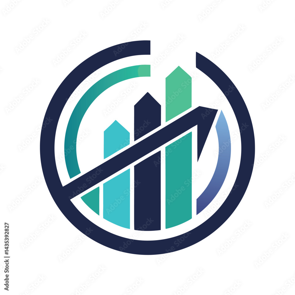 Poster insightful minimalist logo design representing business analysis with abstract elements and a modern