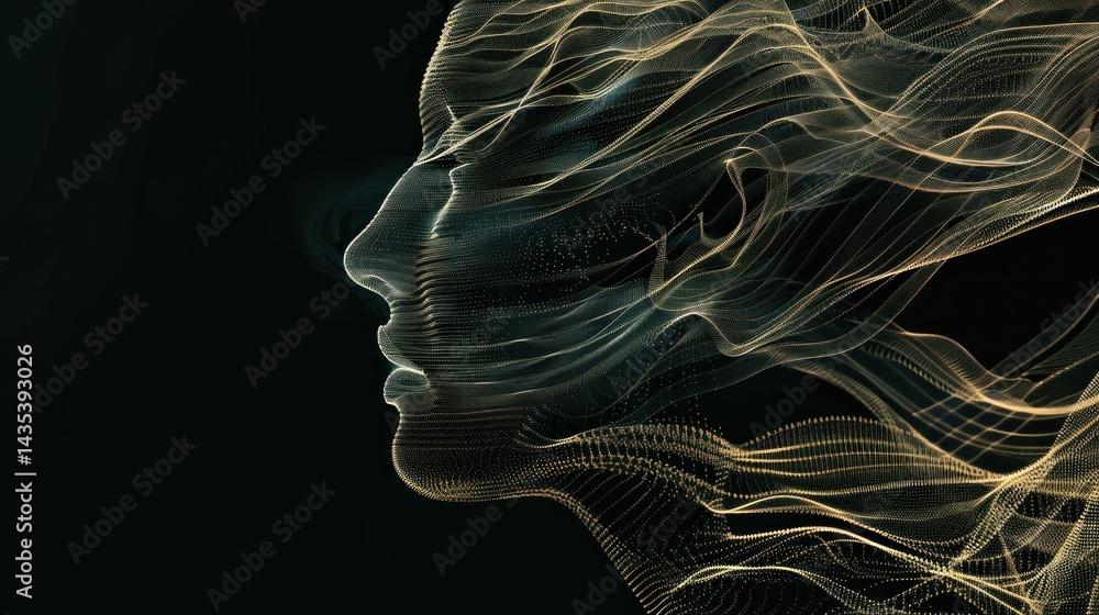 Poster abstract representation of ai with flowing data lines stock photo --ar 16:9 --raw --v 6 job id: d50b