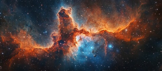 Fototapeta premium Cosmic Nebula, vibrant colors, star clusters, space exploration