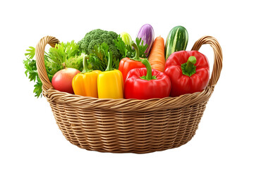 Fresh Organic Vegetable Basket with Colorful Produce Display