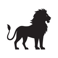 Proud Standing Lion Silhouette Vector