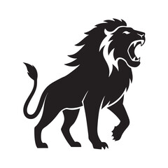 Roaring Lion Silhouette Art Design
